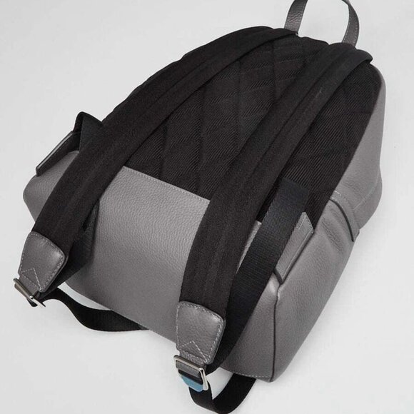 Burberry Grey Leather Embossed Abbeydale Backpack Bag - Picture 2 of 12